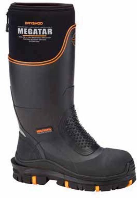 Dryshod Megatar Extreme-Protection Work Boot - Men's Black/Orange 8
