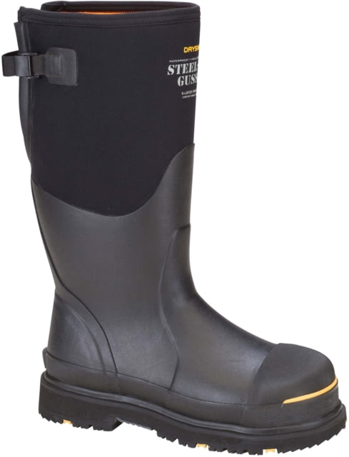 Dryshod Steel-Toe Adjustable Gusset Work Boot Black/Yellow 10