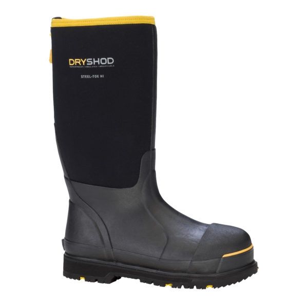 Dryshod Steel-Toe Hi Protective Work Boot Black/Yellow 11