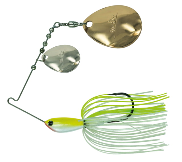 Duckett Fishing BD Water Slash Double Colorado Spinnerbait White/Chartreuse 3/8 oz MXWSDC3/8 WC