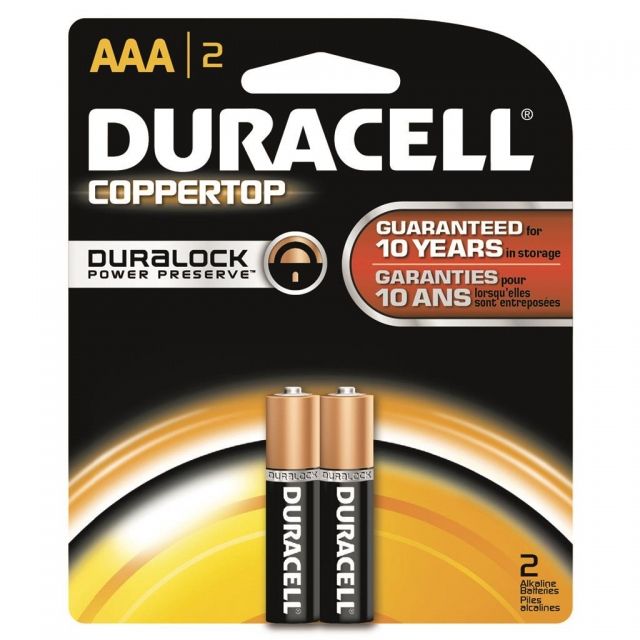 Duracell Coppertop Battery AAA 2 Pack MN2400B2Z
