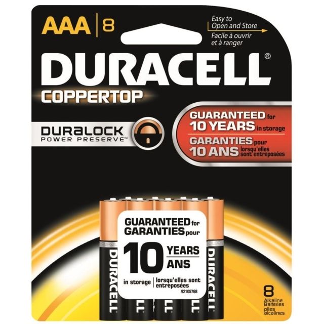 Duracell Coppertop Battery AAA 8 Pack MN2400B8Z