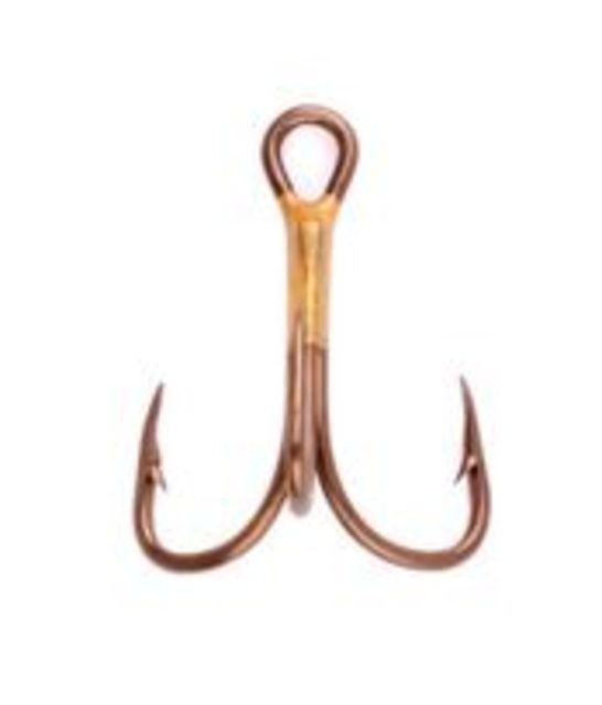 Eagle Claw 2x Double and Treble Hook Curved Point Regular Shank Bronze A-Pack Hooks 374A-6