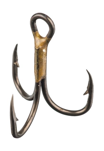 Eagle Claw 2x Double and Treble Hook Curved Point Regular Shank Bronze A-Pack Hooks 374A-8