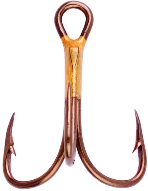 Eagle Claw 2x Double and Treble Hook Curved Point Regular Shank Bronze 50-Box Hooks 374F-6