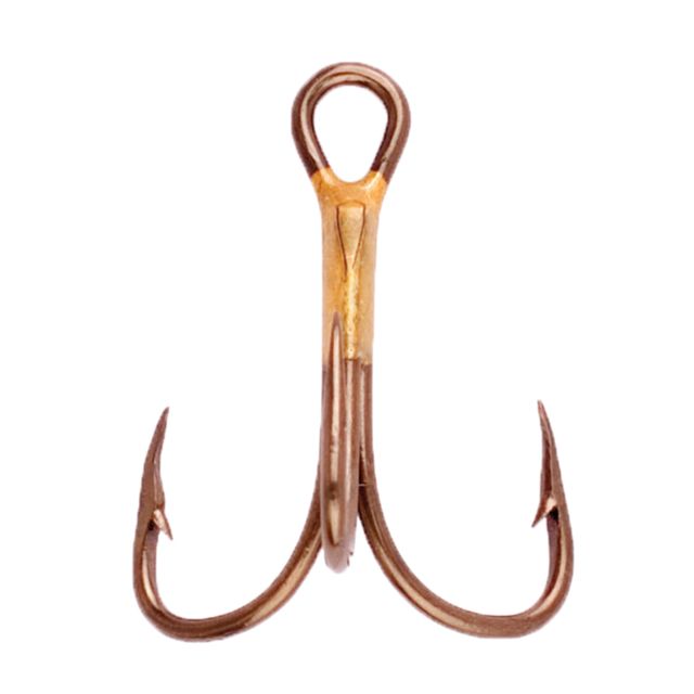 Eagle Claw 2x Double and Treble Hook Curved Point Regular Shank Bronze A-Pack Hooks 374A-10