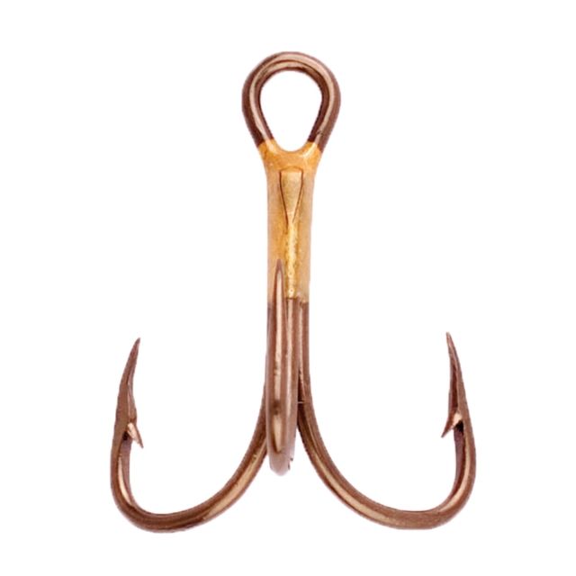 Eagle Claw 2x Double and Treble Hook Curved Point Regular Shank Bronze A-Pack Hooks 374A-12