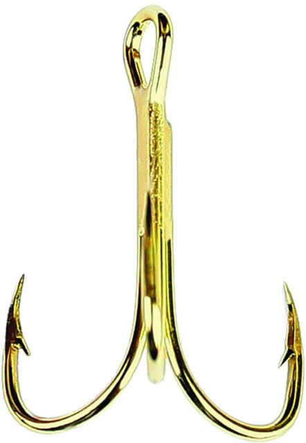 Eagle Claw 2x Double and Treble Hook Curved Point Regular Shank Gold A-Pack Hooks 376A-18