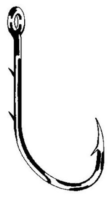 Eagle Claw Baitholder Hook Offset Ringed Eye 2 Slices Forged Nickel A-Pack Hooks 189A-1