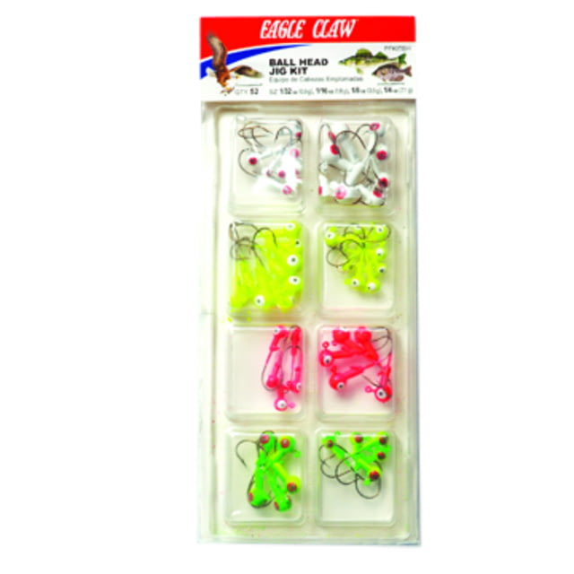 Eagle Claw Ball Head Jig Kit Assorted 52 Pieces
