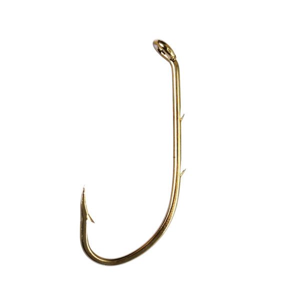 Eagle Claw Baitholder Hook Offset Claw Point Down Eye 2 Slices Forged Bronze A-Pack Hooks 181A-1