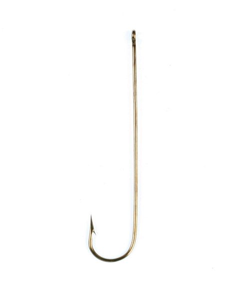 Eagle Claw Cricket Aberdeen Hook Non-Offset Ringed Eye Long Shank Light Wire Bronze 50-Box Hooks 215F-4