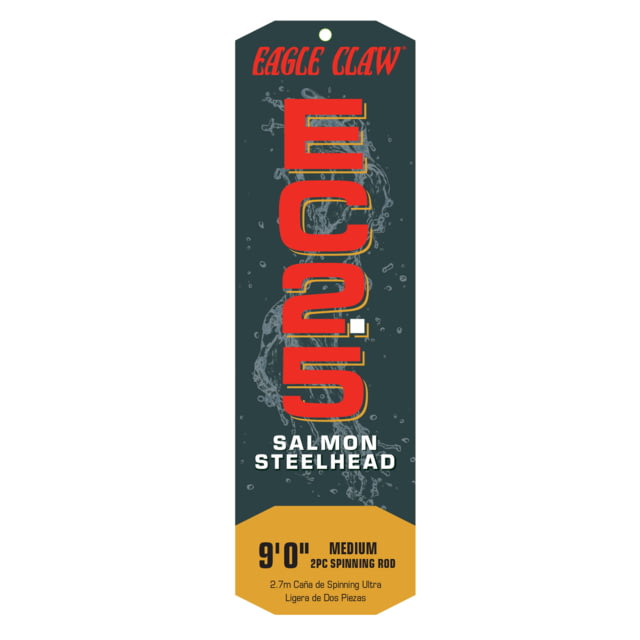 Eagle Claw Ec2.5 Salmon/Steelhead Medium Moderate 2 Piece Spinning Rod 9'0"