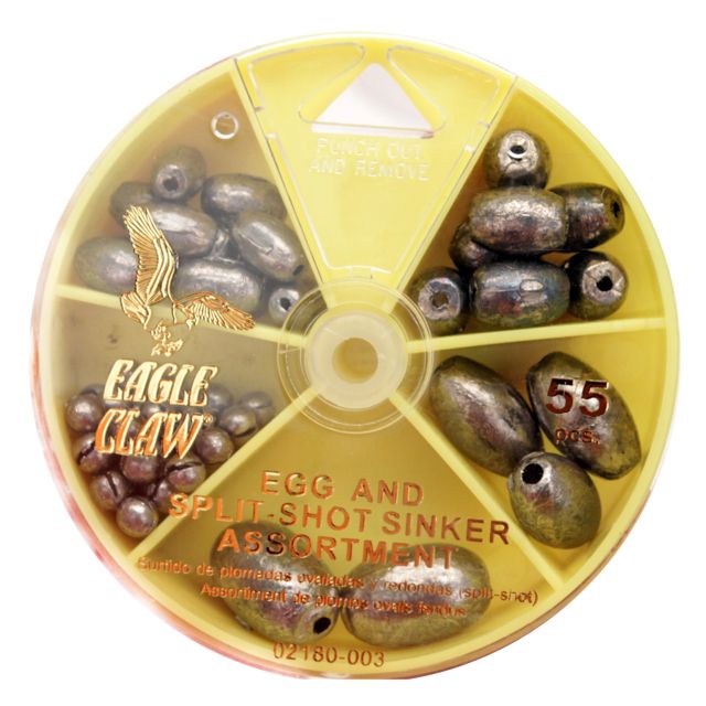 Eagle Claw Egg Sinker And Split-shot Assortment 55pc