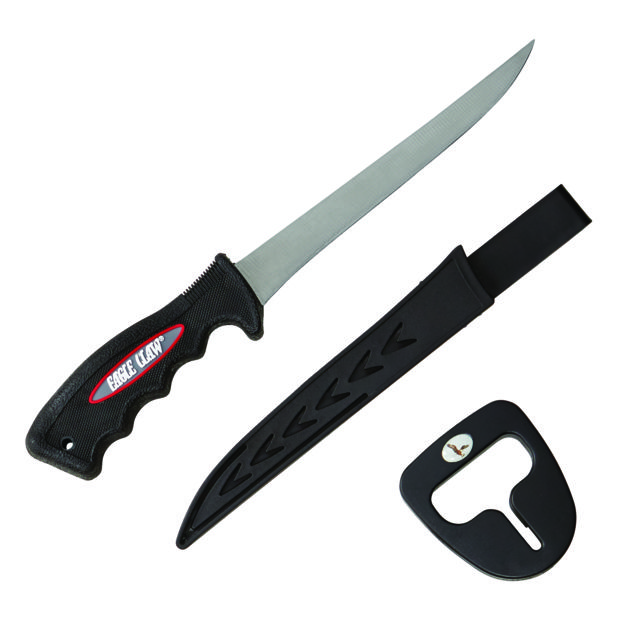 Eagle Claw Fillet Knife w/ Soft Handle6.25in Steel Blade w/ Sheath and Sharpener