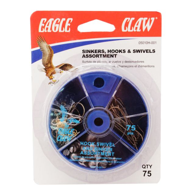 Eagle Claw Hook Swivel Sinker Assorted 75 Pcs.