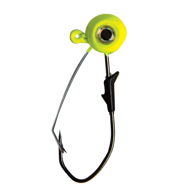 Eagle Claw Lazer Sharp Pro-V Weedless Eagle Eye Jig 2/0 Hook Chartreuse 1/8oz 5 per Pack
