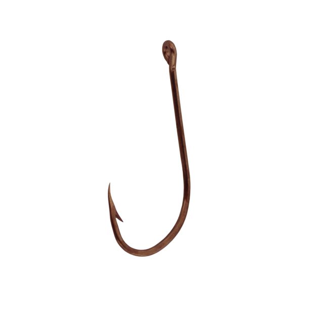 Eagle Claw Plain Shank Hook Offset Claw Point Ringed Eye Bronze 50-Box Hooks 084F-12
