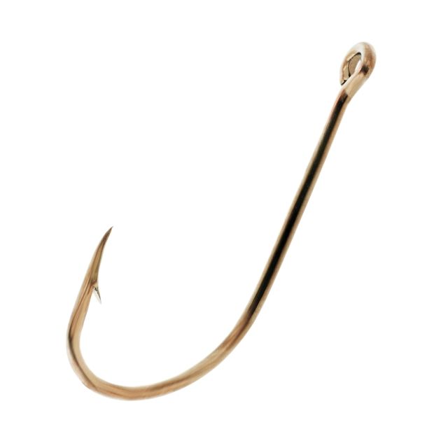 Eagle Claw Plain Shank Hook Offset Claw Point Ringed Eye Bronze A-Pack Hooks 084A-2/0