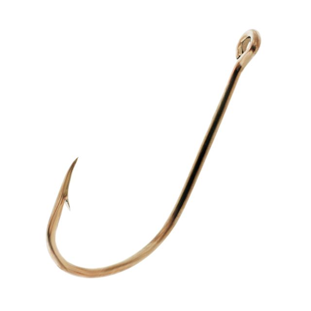 Eagle Claw Plain Shank Hook Offset Claw Point Ringed Eye Bronze A-Pack Hooks 084A-5/0