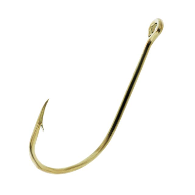 Eagle Claw Plain Shank Hook Offset Claw Point Ringed Eye Gold A-Pack Hooks 089A-1