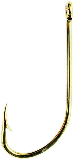 Eagle Claw Plain Shank Hook Offset Claw Point Ringed Eye Gold A-Pack Hooks 089A-6