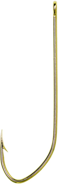 Eagle Claw Pro-V Bend Aberdeen Hook Forged Light Wire Non-Offset Ringed Eye Gold Size 2 10 per Pack