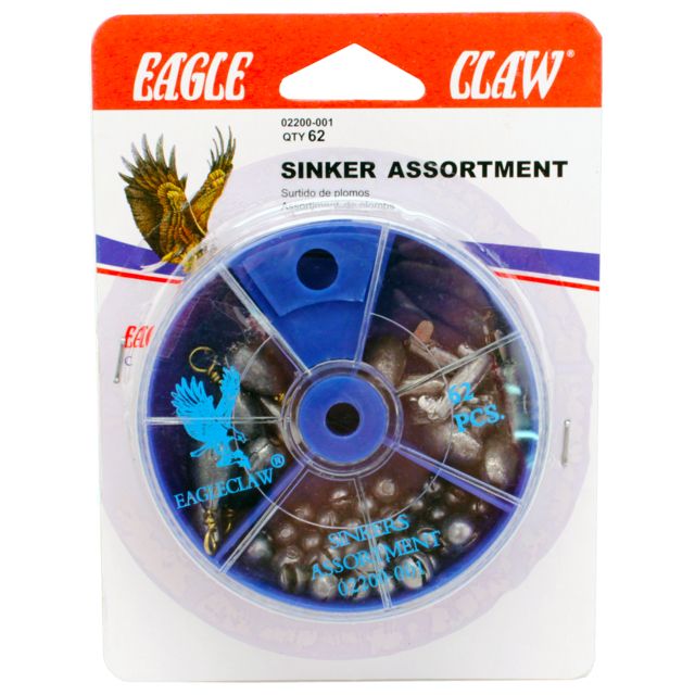 Eagle Claw Sinker Assortment 62pcs  62pc