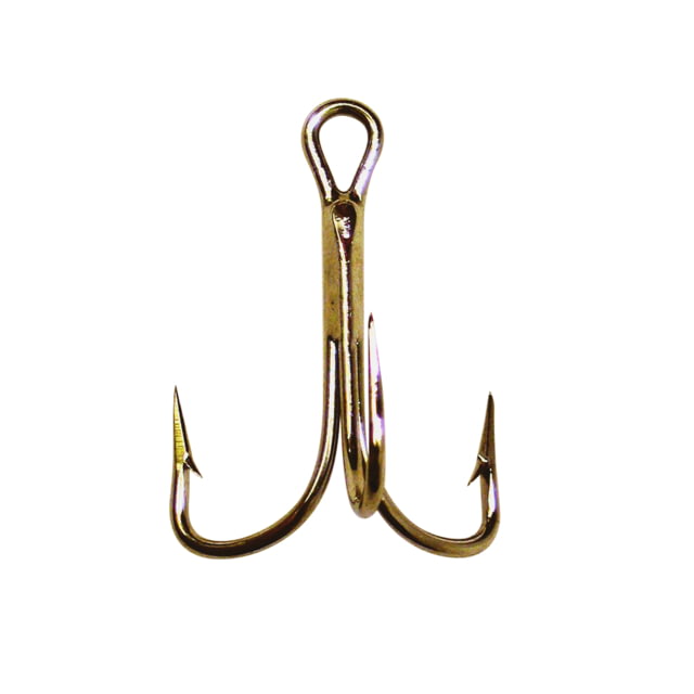 Eagle Claw Straight Point 2X Strong Treble Hook Bronze Size 1 25 Per Pack