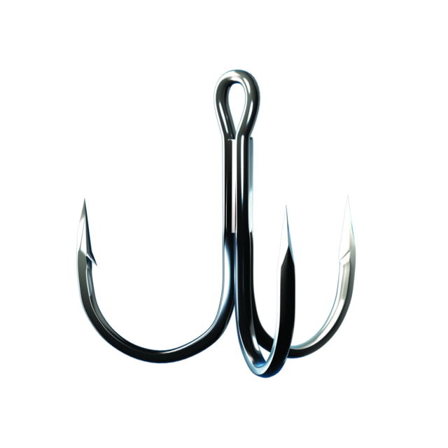 Eagle Claw Trokar 3X Strong Round Bend Treble Hook Platinum Black Size 4 6 per Pack