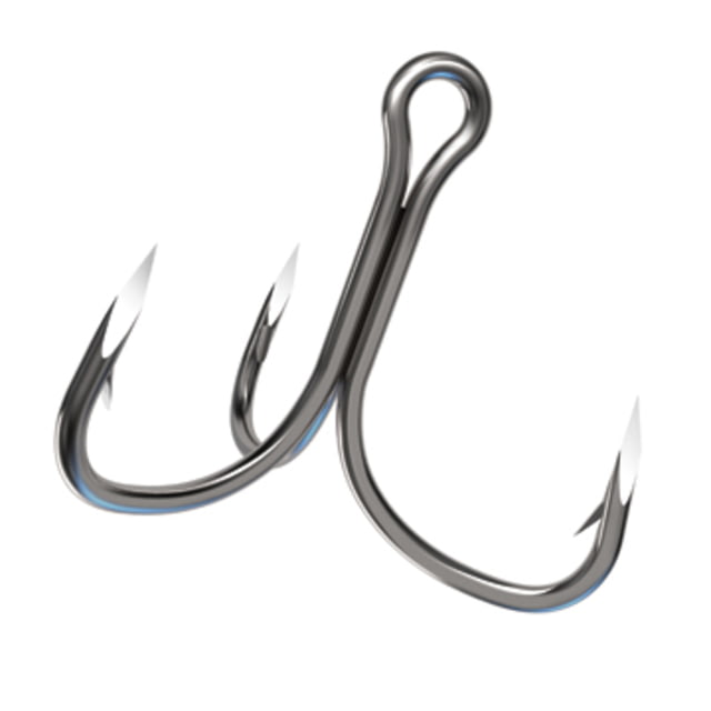 Eagle Claw Trokar 3X Strong Wide Gap Treble Hook Platinum Black Size 6 6 per Pack