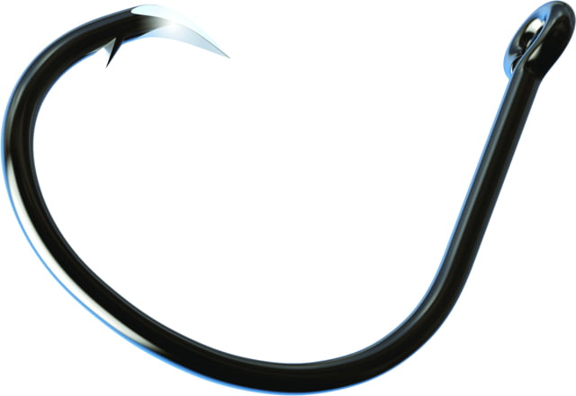 Eagle Claw Trokar Tournament AP Non-Offset Circle Hook Forged Light Wire Live Bait Welded Eye Black Chrome Size 8/0 50 per Pack
