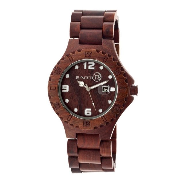 Earth Raywood Unisex Watch Red