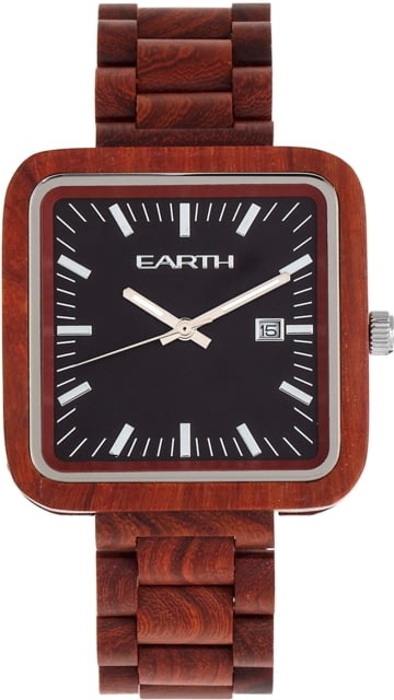 Earth Wood Berkshire Bracelet Watch w/Date Red One Size