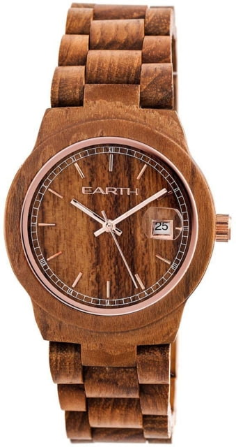 Earth Wood Biscayne Wood Bracelet Watch w/Date Light Brown Standard