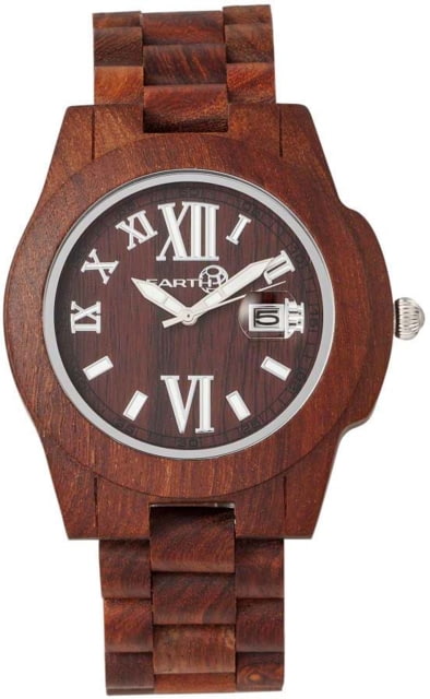 Earth Wood Heartwood Bracelet Watch w/Date Red One Size