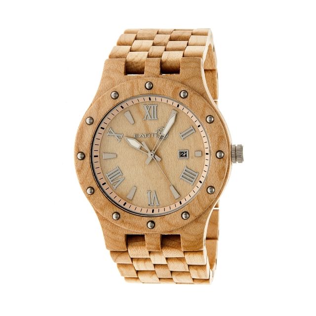 Earth Wood Inyo Bracelet Watch w/ Date Khaki/Tan Standard