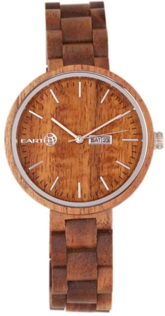 Earth Wood Mimosa Bracelet Watch w/Day/Date Olive One Size