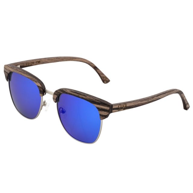 Earth Sassel Polarized Sunglasses - Unisex Swiss Walnut/Blue One Size