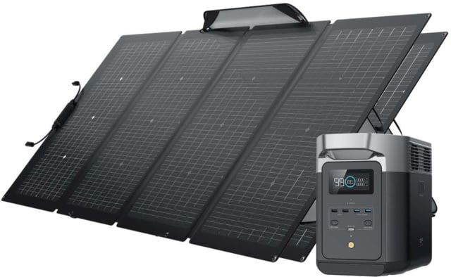 EcoFlow DELTA 2 w/ 2 Portable Solar Panel 220W Black