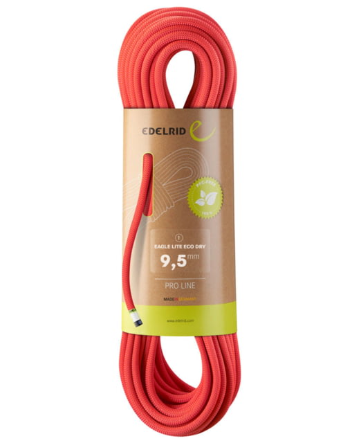 Edelrid Eagle Light Eco Dry 9.5mm Climbing Rope Neon Coral 60m