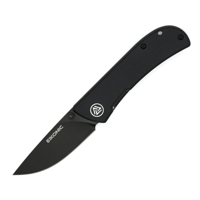 EIKONIC Knife Company Fairwind Folding Knife - Designed by HEA Designs 2.72in D2 Steel w/ Rockwell Hardness of 59-60 G10 Handle Black/Black