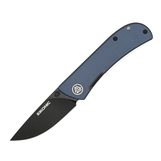 EIKONIC Knife Company Fairwind Folding Knife 2.72in D2 Steel w/ Rockwell Hardness of 59-60 G10 Handle Black/ BlueGrey