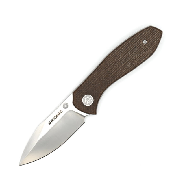 EIKONIC Knife Company Kasador Folding Knife 2.7in D2 Steel w/ Rockwell Hardness of 59-60 Micarta Handle Satin/Brown