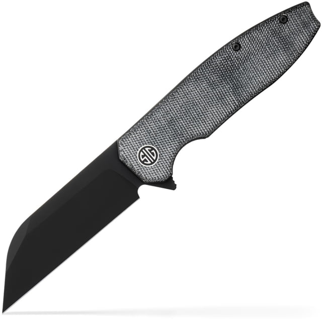 Eikonic Knife Company EIKONIC Knife Company Karak 3.25" Folding Wharncliffe Plain Black PVD Nitro-V Blade 4" Salt & Pepper Micarta Handle