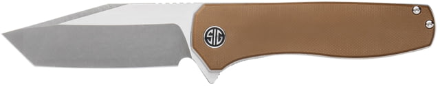 EIKONIC Knife Company Xiphos 3.40" Folding Modified Tanto Plain Dark Acid Stonewash/Satin Nitro-V Blade 4.20" Coyote Brown G10 Handle XI SBRN