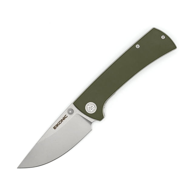 EIKONIC Knife Company RCK9 Folding Knife 2.9in D2 Steel G10 Handle Satin/Olive Green