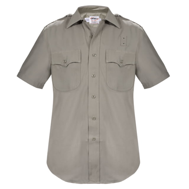 Elbeco California Highway Patrol Short Sleeve Heavyweight Poly/Wool Shirt - Mens 14.5 in Silver Tan