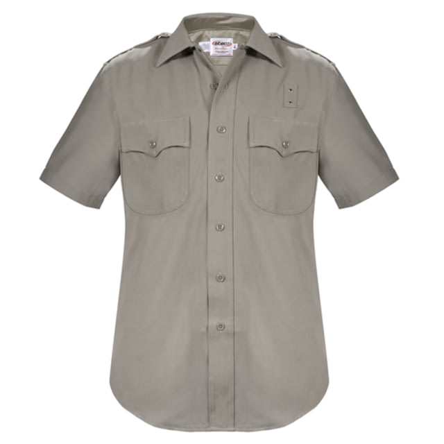 Elbeco California Highway Patrol Short Sleeve Heavyweight Poly/Wool Shirt - Mens 17 in Silver Tan