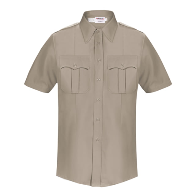 Elbeco DutyMaxx Short Sleeve Poly/Rayon Stretch Shirt - Mens 14.5 in Silver Tan